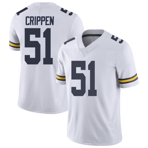 Greg Crippen Michigan Wolverines Youth NCAA #51 White Limited Brand Jordan College Stitched Football Jersey HEM3154VJ